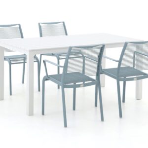 Apple Bee Hawaii/Menzano 160cm dining tuinset 5-delig stapelbaar – Laagste prijsgarantie!