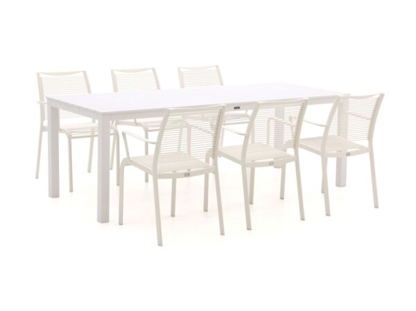 Apple bee hawaii/menzano 220cm dining tuinset 7-delig stapelbaar - laagste prijsgarantie!