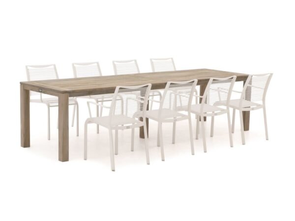 Apple bee hawaii/rough-s 300cm dining tuinset 9-delig stapelbaar - laagste prijsgarantie!