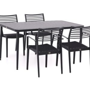 Apple Bee Fiji 150cm dining tuinset 5-delig stapelbaar – Laagste prijsgarantie!