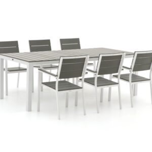Bellagio Bravo/Fidenza 220cm dining tuinset 7-delig stapelbaar – Laagste prijsgarantie!