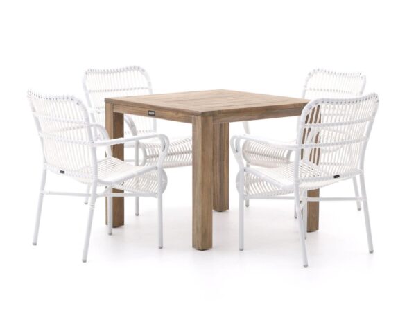 Intenso parma/rough-s 90cm dining tuinset 5-delig stapelbaar - laagste prijsgarantie!