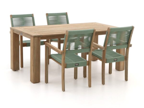 Rough batang/rough-x 180cm dining tuinset 5-delig stapelbaar - laagste prijsgarantie!