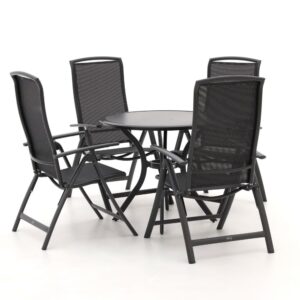R&S Design Capri/Follo ø 90cm dining tuinset 5-delig verstelbaar – Laagste prijsgarantie!