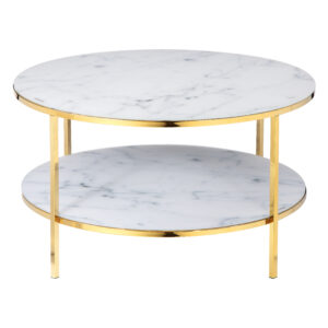 Artistiq Salontafel Daisy, 80cm, Marmerlook, kleur Wit