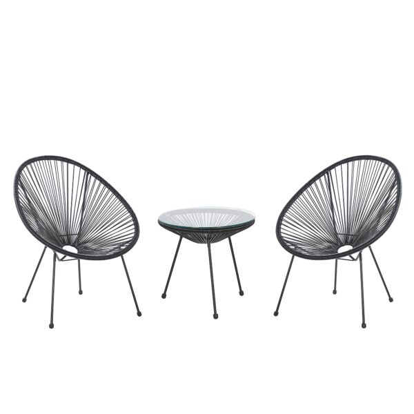 Bistroset Zwart ACAPULCO II