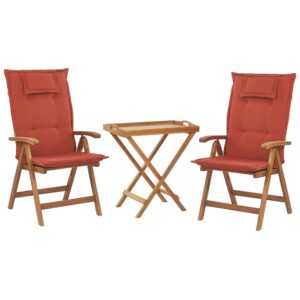 Bistroset met kussen Hout Donkerrood JAVA