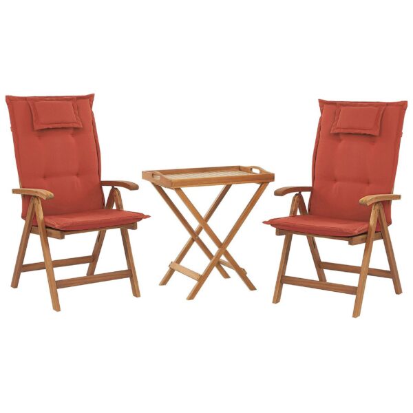 Bistroset met kussen Hout Donkerrood JAVA