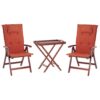 Bistroset met kussen Hout Donkerrood TOSCANA