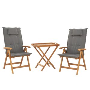 Bistroset met kussen Hout Grafietgrijs JAVA