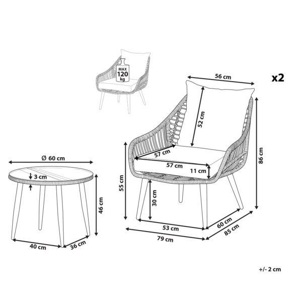 1 x Salontafel