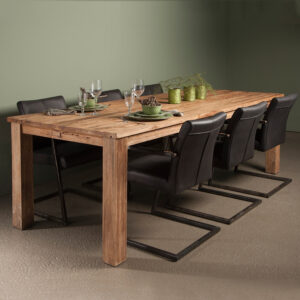 Eettafel Lorenzo Driftwood teak, maat 160 x 90 cm