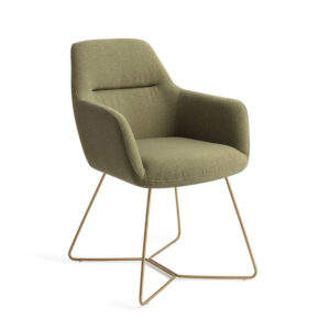 Jesper Home Eetkamerstoel Kinko Beehive Gold, kleur Green Hunter