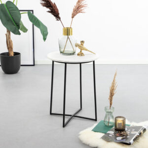 Kave Home Bijzettafel Bryson B, kleur wit marmer