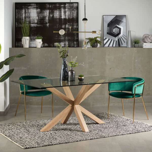 Kave Home Eettafel Argo hout / glas