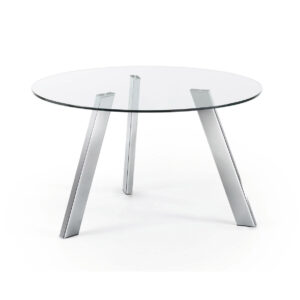Kave Home Ronde Eettafel Carib 130cm, kleur Chroom