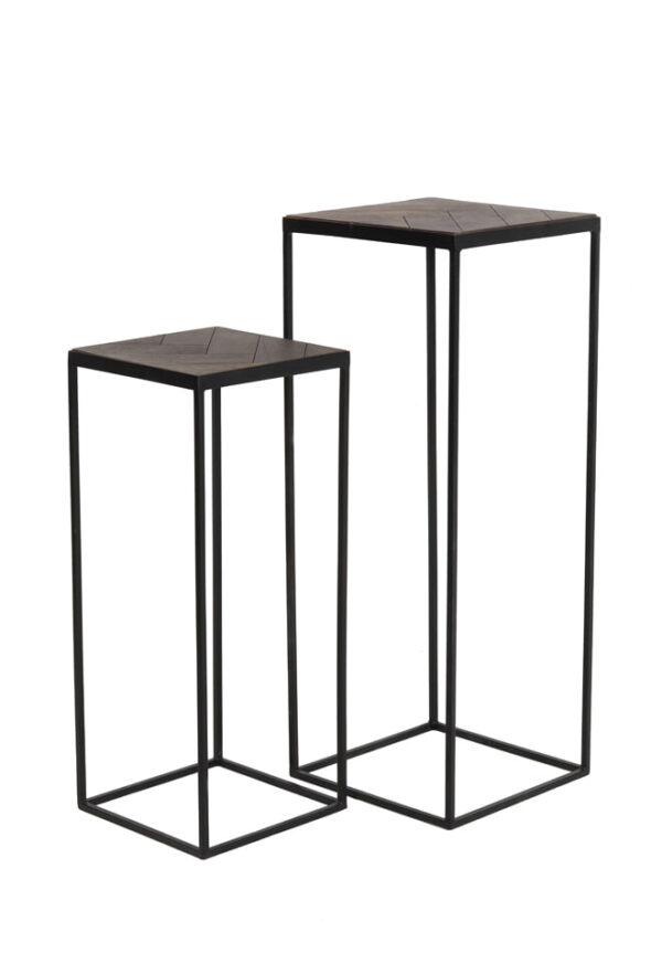 Light & Living Bijzettafel Chisa Set van 2 stuks 33x33x80+