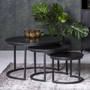 Livingfurn Salontafel Kala Set van 3 stuks, kleur zwart