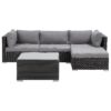 Loungeset Linkerzijde PE rotan Zwart SANO
