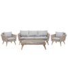 Loungeset PE rotan Grijs VITTORIA