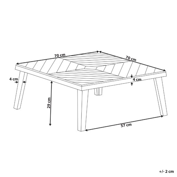 4251682287562 Salontafel Acaciahout Geölied Lichte houtkleur BARATTI