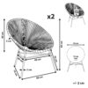 4260624113654 Set van 2 stoelen Fuchsiapaars ACAPULCO