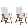 Set van 2 stoelen Hout Gebroken wit TOSCANA