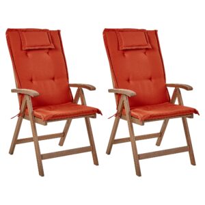 Set van 2 stoelen Hout Rood AMANTEA