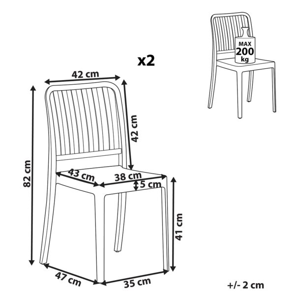 4251682276481 Set van 2 stoelen Synthetisch materiaal Blauw SERSALE