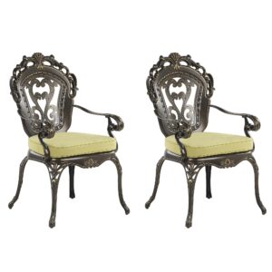 Set van 2 stoelen met zitkussen Metaal Donkerbruin SAPRI