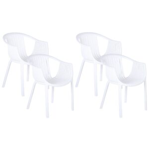 Set van 4 stoelen Synthetisch materiaal Wit NAPOLI