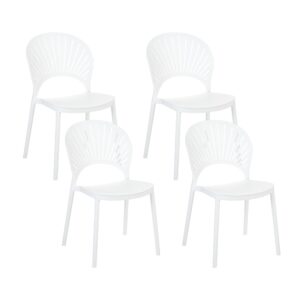 Set van 4 stoelen Synthetisch materiaal Wit OSTIA