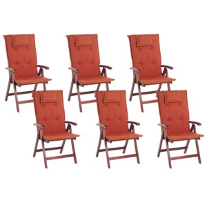 Set van 6 stoelen Hout Donkerrood TOSCANA