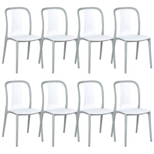 Set van 8 stoelen Synthetisch materiaal Wit SPEZIA