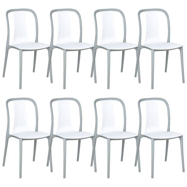 Set van 8 stoelen Synthetisch materiaal Wit SPEZIA