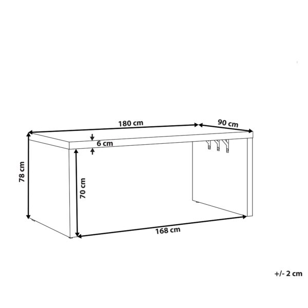 4251682261678 Tuintafel 180 x 90 cm Beton Grijs TARANTO