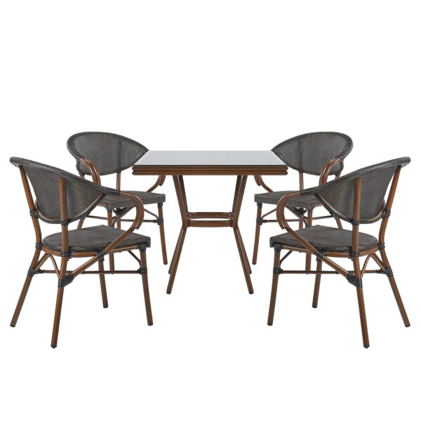 Tuintafelset Glas Grijs CASPRI