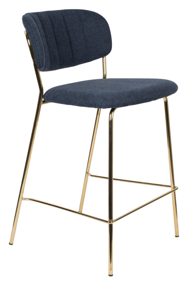 ZILT Barstoel Kolten kleur Goud/Donkerblauw (zithoogte 65cm)